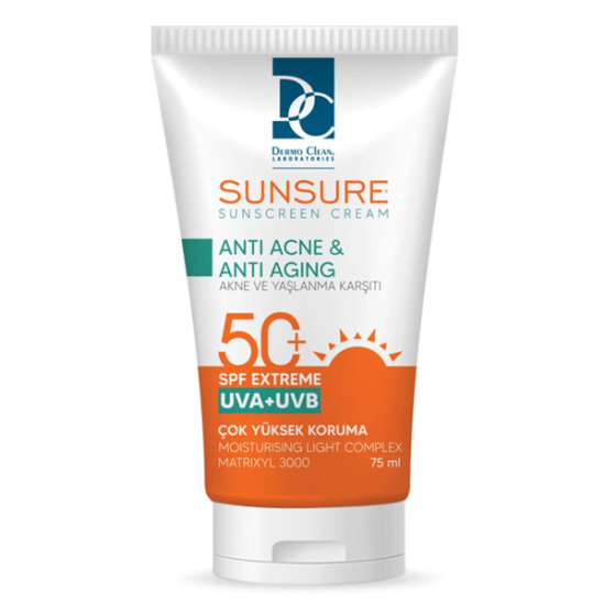 Dermo Clean Sunsure Anti Acne Anti Aging SPF50 Sunscreen Cream 75 ml - 1