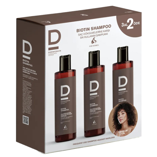 Dermoskin Biotin Shampoo For Women 200 ML 3 Al 2 Öde Kadınlara Özel Dökülme Önleyici Şampuan - 1