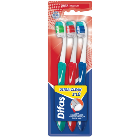 Difaş Ultra Clean Orta Diş Fırçası 3lü - 1