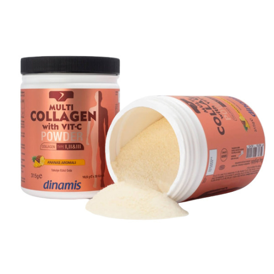 Dinamis Multi Collagen with Vit-C Powder 315 gr Kolajen Tip 1 2 3 Takviyesi - 3