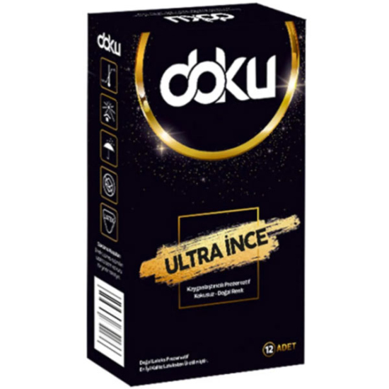 Doku Ultra İnce Prezervatif 12 Adet - 1