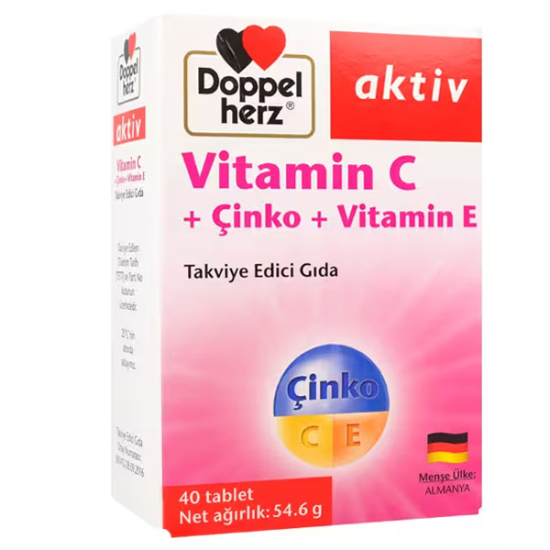 Doppelherz Vitamin C + Çinko + Vitamin E 40 Tablet - 1