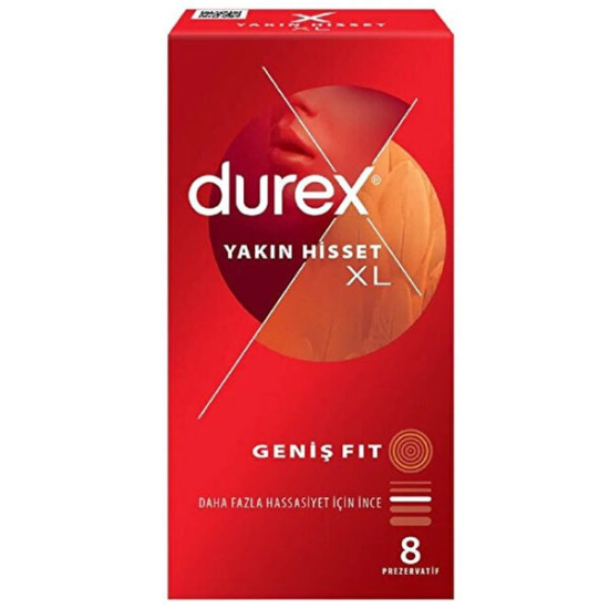 Durex Yakın Hisset Prezervatif X Large Geniş Fit 8 li - 1