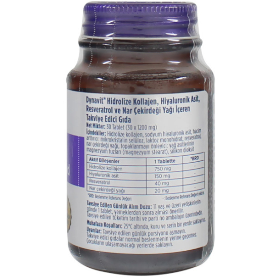 Dynavit Collagen Hyaluronic Acid 30 Tablet Kolajen ve Hyaluronik Asit Takviyesi - 2