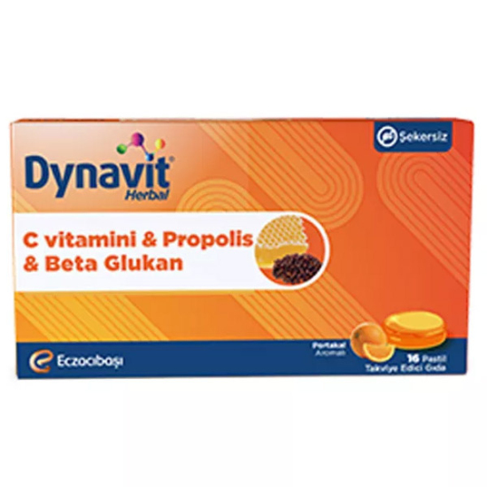 Dynavit Herbal Vitamin C Propolis ve Betaglukan 16 Pastil - 1