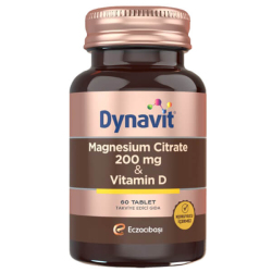 Dynavit Magnesium Citrate Vitamin D 60 Tablet Magnezyum Sitrat ve D Vitamini Takviyesi - Eczacıbaşı