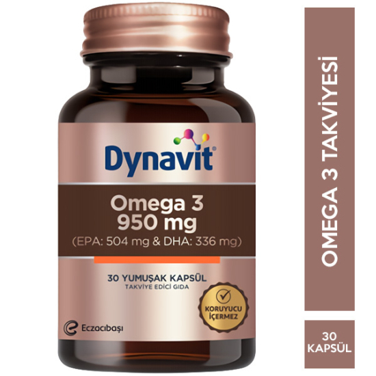 Dynavit Omega 3 950 mg Takviye Edici Gıda 30 Yumuşak Kapsül Omega 3 Takviyesi - 1
