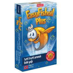 Easy Fish Oil Plus Tutti Frutti Aromalı 30 Çiğnenebilir Jel - Easyvit - Easy Fish Oil