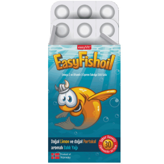 Easy Fish Oil Omega 3 ve Vitamin D İçeren Takviye Edici Gıda 30 Tablet - 2
