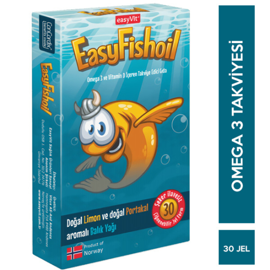 Easy Fish Oil Omega 3 ve Vitamin D İçeren Takviye Edici Gıda 30 Tablet - 1