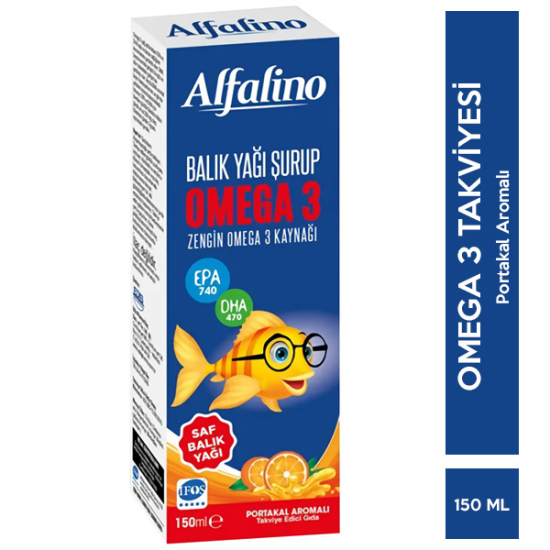 Edis Pharma Alfalino Omega 3 Balık Yağı Portakal Aromalı 150 ML - 1