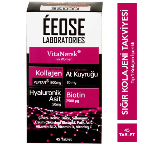 Eeose Collagen 45 Tablet (Kadınlar İçin) Kolajen Takviyesi - 1
