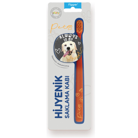 Flipper Pets Diş Fırçası ve Saklama Kabı Köpek - Turuncu - 1