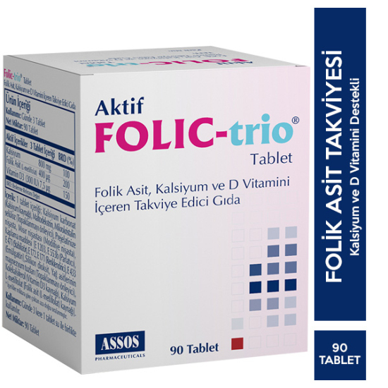 Folic Trio 90 Tablet Kalsiyum Takviyesi - 1