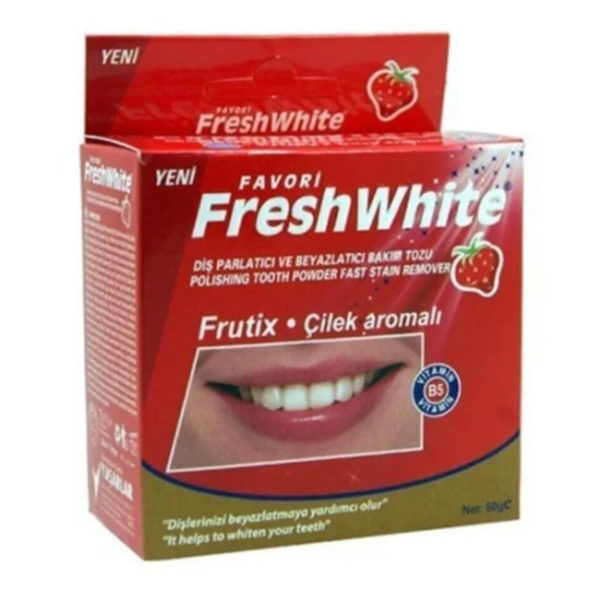 Fresh White Diş Tozu Çilek Aromalı 50 gr - 1