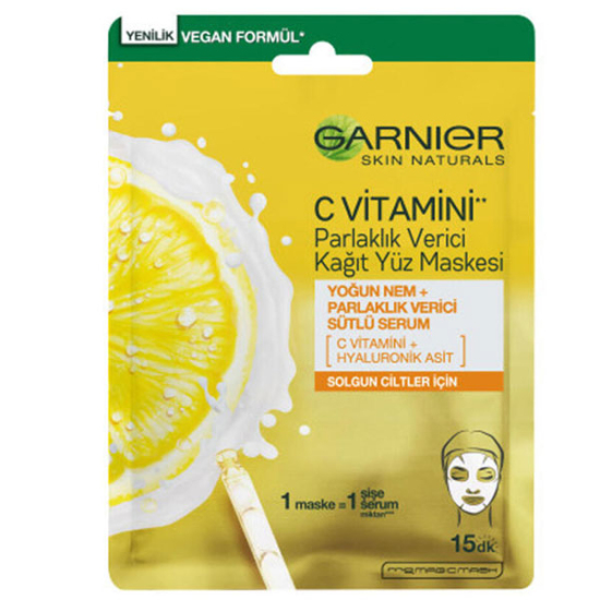 Garnier C Vitamini Parlaklık Verici Kağıt Yüz Maskesi - 1