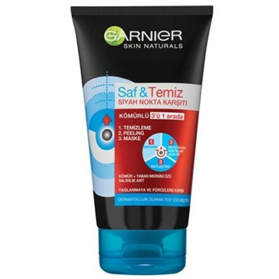 Garnier Skin Natural Saf Temiz 3in1 Temizleme Jeli 150 ml - Kömür - 1