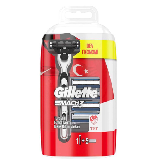 Gillette Mach 3 Tıraş Bıçağı + Yedek Başlık 5'li - 1