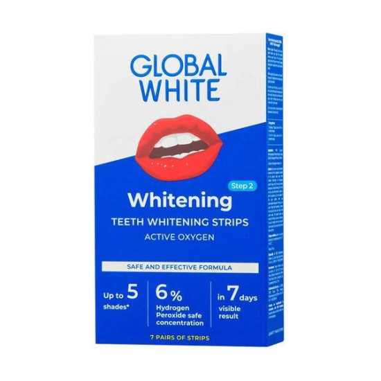 Global White Teeth Whitening Strips Active Oxygen 7 li - 1