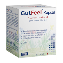 Gut Feel Probiotik Prebiotik 20 Kapsül Probiyotik Takviyesi - Assos Pharma