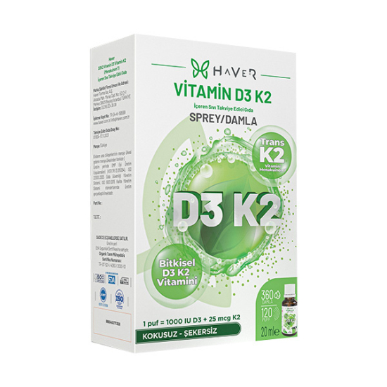 Haver Bitkisel D3 K2 Sprey 20 ML D3 K2 Vitamini - 2