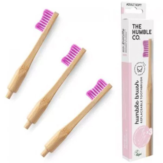 Humble Brush Bambu Değiştirilebilir Başlıklı Diş Fırçası Pembe - 1