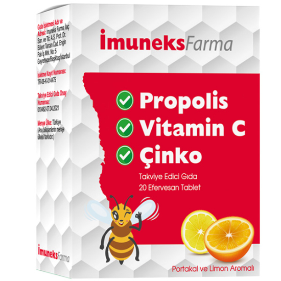 İmuneks Propolis Vitamin C ve Çinko 20 Tablet - 1