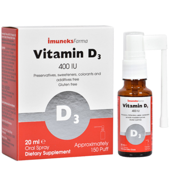 İmuneks Vitamin D3 400 IU Sprey 20 ml - 1