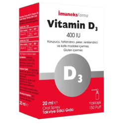 İmuneks Vitamin D3 400 IU Sprey 20 ml - İmuneks Farma 