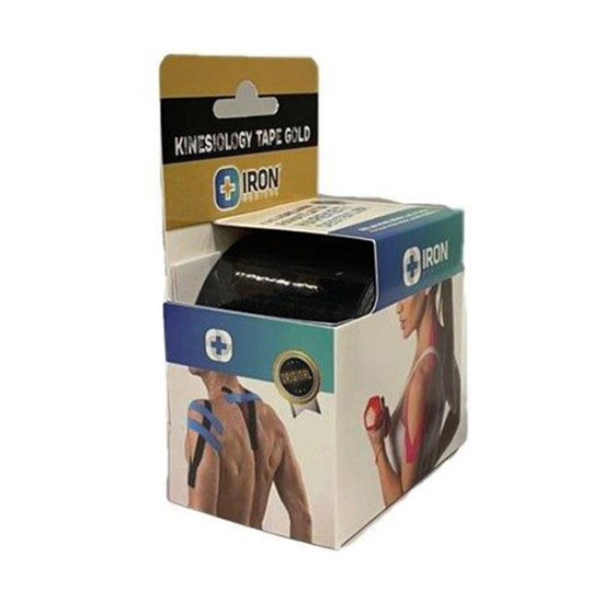 Iron Kinesiology Tape Gold Ağrı Bandı Siyah 5 cm x 5 m - 1