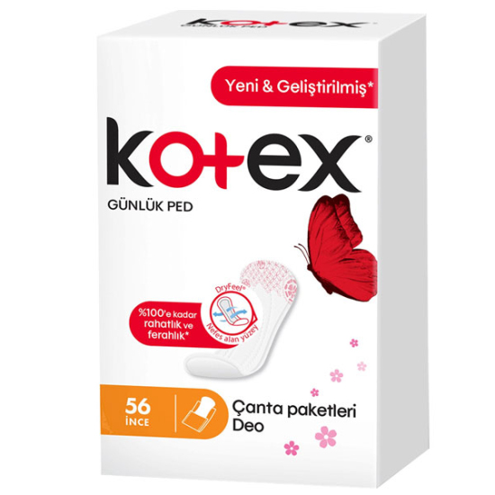 Kotex İnce Günlük Ped Parfümlü Çanta Paketleri 56 Adet - 1