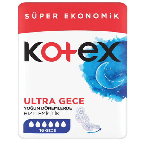 Kotex Süper Ekonomik Ultra Gece Hijyenik Ped 16 lı - 1