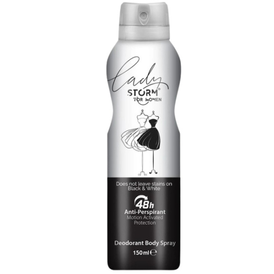 Lady Storm Kadın Deodorant Sprey Black White 150 ml - 1