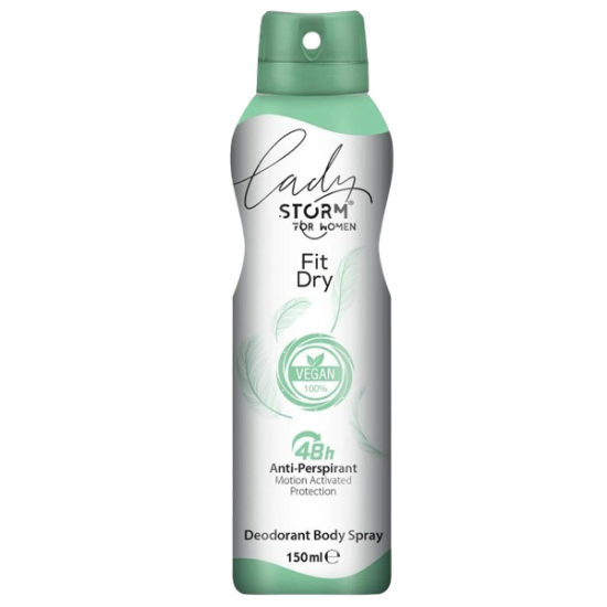 Lady Storm Kadın Deodorant Sprey Vegan Fit Dry 150 ml - 1