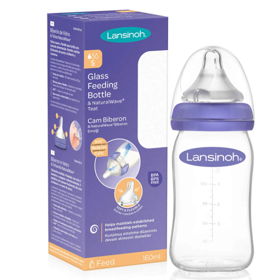 Lansinoh Glass Feeding Bottle Cam Biberon 160 ml - 1