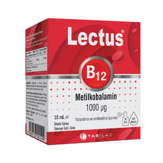 Lectus Metilkobalamin B12 Dil Altı Sprey 10 ML - 1