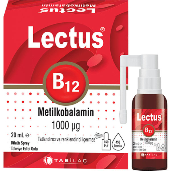 Lectus Metilkobalamin B12 Dil Altı Sprey 20 ML - 1