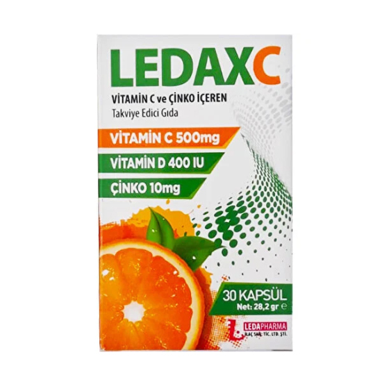 Ledaxc Vitamin C Vitamin D ve Çinko İçeren 30 Kapsül - 1