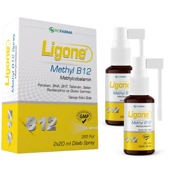 Ligone Methyl B12 Methylcobalamin Dilaltı Sprey 2x20 ML - 1