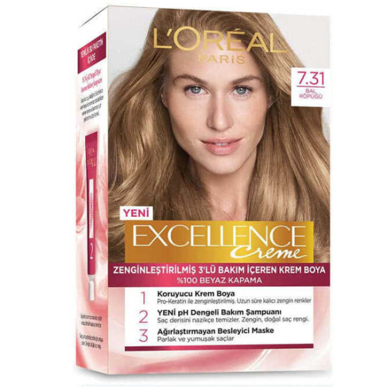 Loreal Paris Excellence Creme Saç Boyası - 7.31 Bal Köpüğü - 1