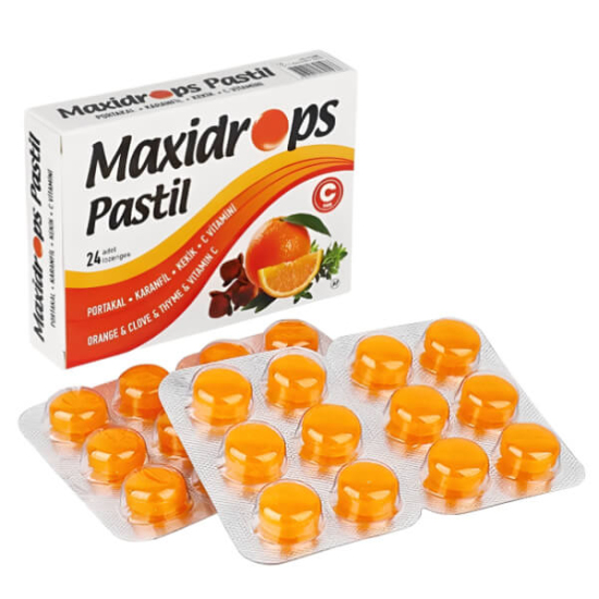 Maxidrops Pastil Portakal ve C Vitamini 24 lü - 1
