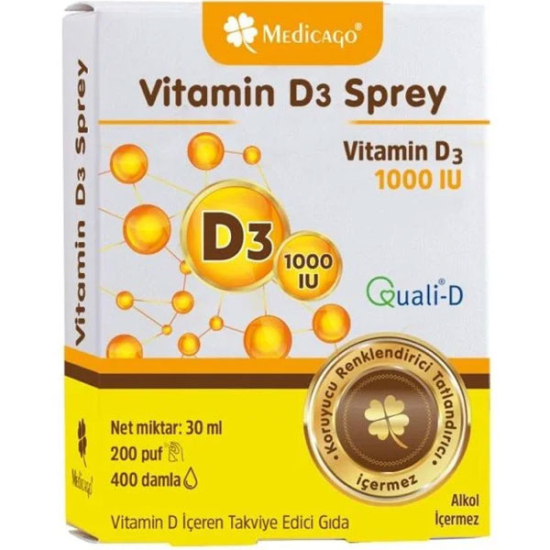 Medicago Vitamin D3 1000 IU Sprey 30 ML - 1