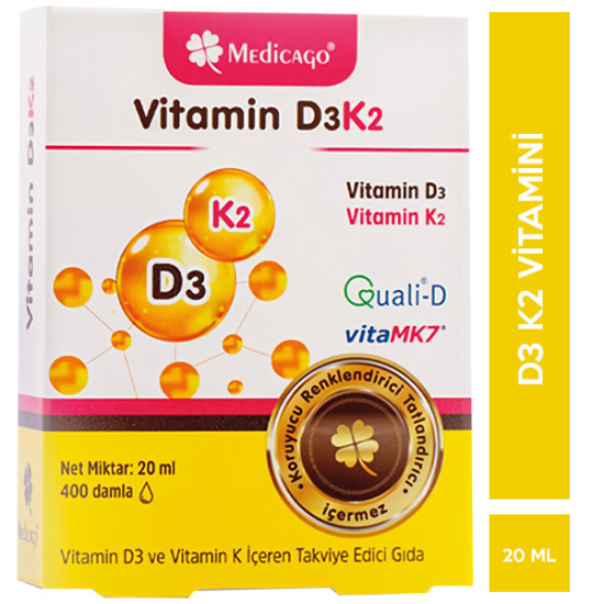 Medicago Vitamin D3K2 Damla 20 ML D3 K2 Vitamini - 1