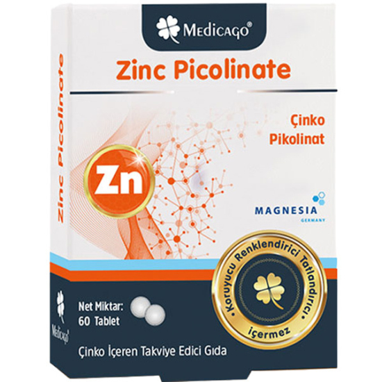 Medicago Zinc Picolinate Çinko 15 mg 60 Tablet - 1