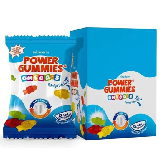 Miraderm Power Gummies Omega 3 64 Çiğneme Jeli - 1