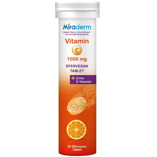 Miraderm Vitamin C 1000 mg 20 Efervesan Tablet - 1