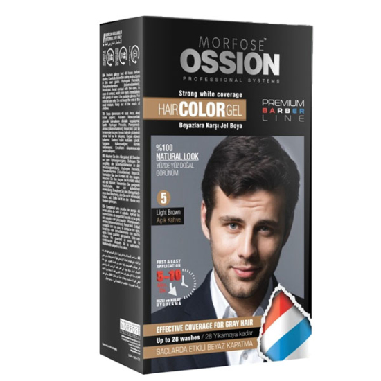 Morfose Ossion Jel Erkek Saç Boyası Açık Kahverengi No: 5 40 ml - 1