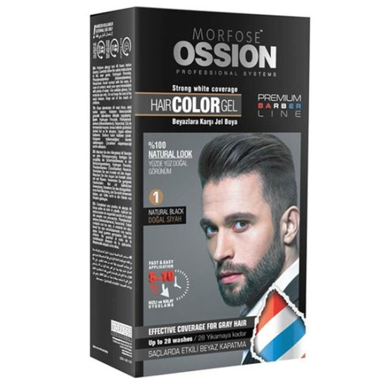 Morfose Ossion Jel Erkek Saç Boyası No: 1 Doğal Siyah 40 ml - 1