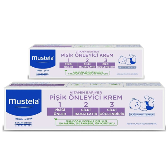 Mustela Vitamin Barrier 123 Pişik Önleyici Krem 100 gr 50 gr Hediyeli - 1