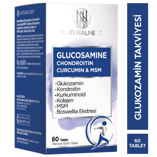 Naturalnest Glucosamine Chondroitin Curcumin MSM 60 Tablet Glukozamin Takviyesi - 1